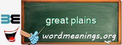 WordMeaning blackboard for great plains